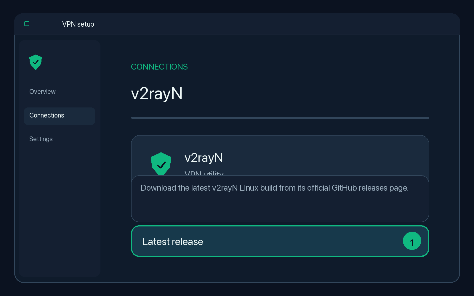 Illustration of step 1: Download the latest v2rayN Linux build from its official GitHub releases page (link above).